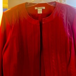 Red leather jacket